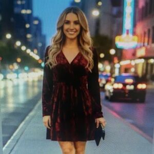 Elegant Black and Red Women's Dress